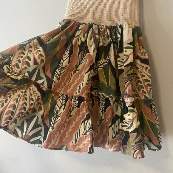 Handmade Children's Cream Multicolour Pattern Tie Spaghetti Strap Dress - Picture 11 of 13